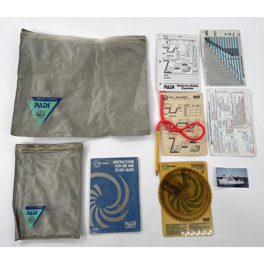 PADI Open Water Diver Lot Data Carrier The Wheel Recreational Planner Dive Crew